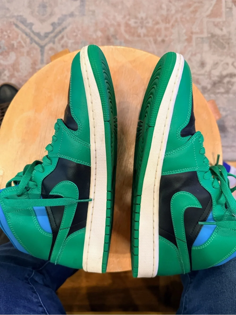 Nike Green and Black High-Top Sneakers with White Midsole